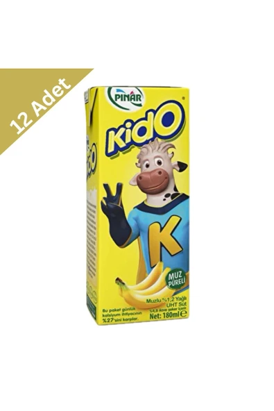 Pınar Kido Muzlu Süt 180 ml x 12 Adet ürün görseli 1