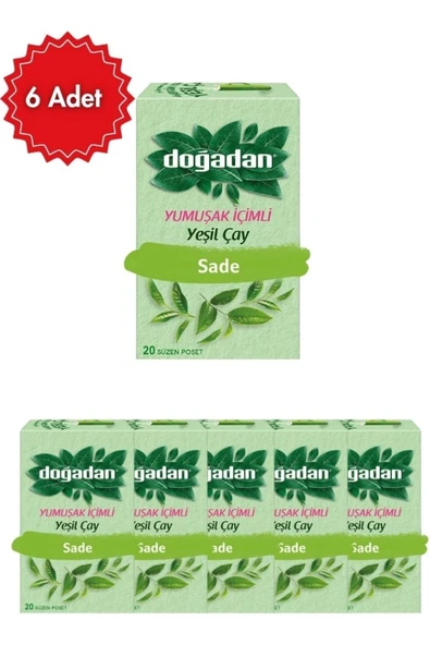Doğadan Yumuşak İçimli Yeşil Poşet Çay x 6 Paket ürün görseli 1