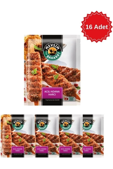 Araz et Dört Mevsim Acılı Adana Kebap Harcı 100 gr x 16 Adet ürün görseli 1