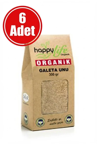 Happylife Organik Galeta Unu 300 gr x 6 Paket ürün görseli 1