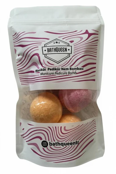 BATHQUEEN Nem Bombası - 6 Adet 45gr - Manikür & Pedikür - Spa - Nemlendirici - Tazeleyici (EPSOM SALT) ürün görseli 1