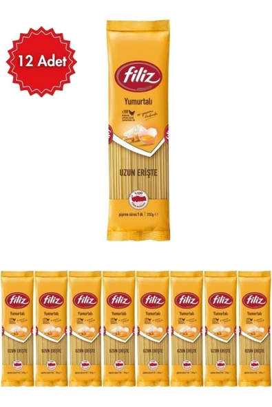 FİLİZ Yumurtalı Uzun Erişte Makarna x 12 Adet | Geleneksel Tat & Pratik Pişirme | Doyurucu Seçim ürün görseli 1