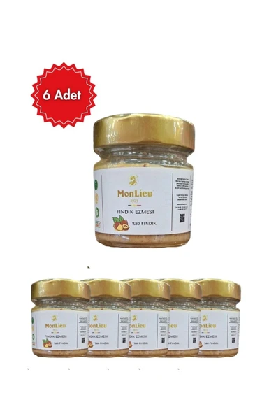 MonLieu %100 Fındık Ezmesi 200 gr x 6 Adet (Şeker İlavesiz & Glutensiz Paket) ürün görseli 1