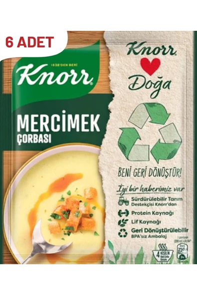 Knorr Mercimek Çorbası 76 g x6 Adet | Pratik Çorba Çözümü ürün görseli 1