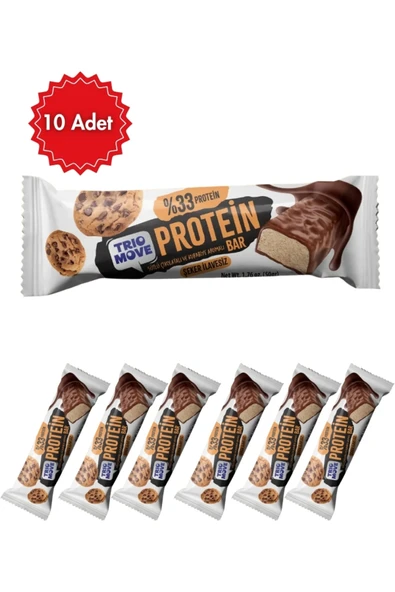 Trio Move Protein Trio Move Kurabiye Aromalı Çikolata Kaplı Protein Bar 10 Adet (10'lu Kutu) ürün görseli 1