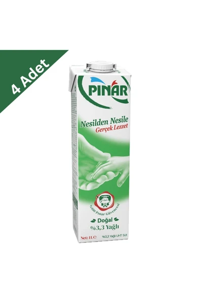 Pınar Tam Yağlı Süt 1 L x 4 Adet ürün görseli 1