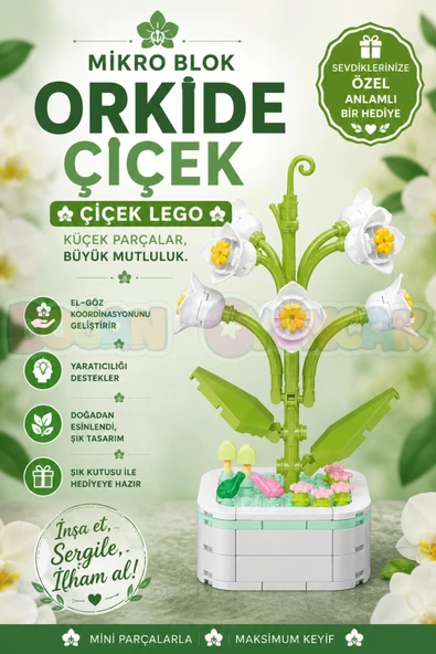 Mikro Blok Orkide Çiçek Lego - Lego Setleri Mini Lego - Çiçek Lego - Blossom Çiçek Lego ürün görseli 1