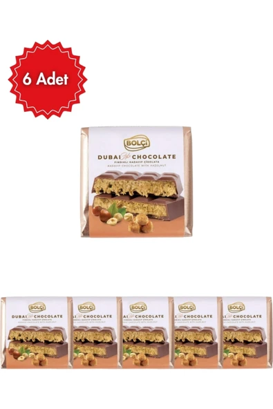 Biçen Market Bolçi Fındıklı Dubai Çikolatası 100 gr 6’lı Avantaj Paketi (Toplam 600 Gr) ürün görseli 1
