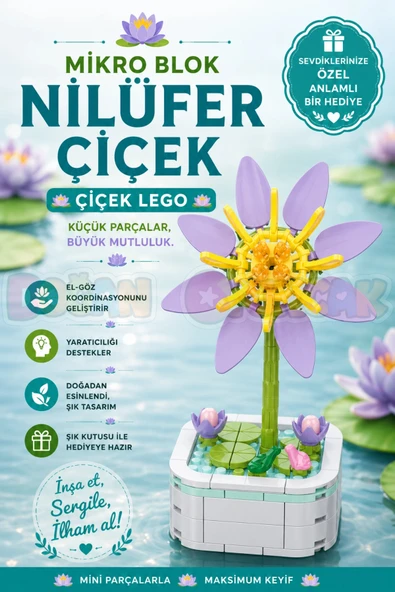Mikro Blok Nilüfer Çiçek Lego - Lego Setleri Mini Lego - Çiçek Lego - Blossom Çiçek Lego ürün görseli 1