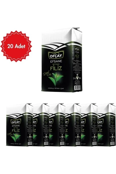 Ofçay Siyah Filiz Çay 1Kg x 20 Adet - Karadeniz’in Yoğun Aromalı Geleneksel Çayı ürün görseli 1