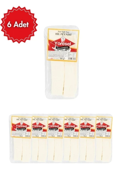yöresel Dil Peyniri 250 gr x 6 Adet – Doğal, Tam Yağlı, Lif Lif Ayrılan El Yapımı Peynir ürün görseli 1