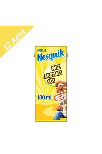 Nestle Nestlé Nesquik Muzlu Süt 180 ml x 12 Adet - Eğlenceli ve Besleyici Muz Lezzeti ürün görseli 1