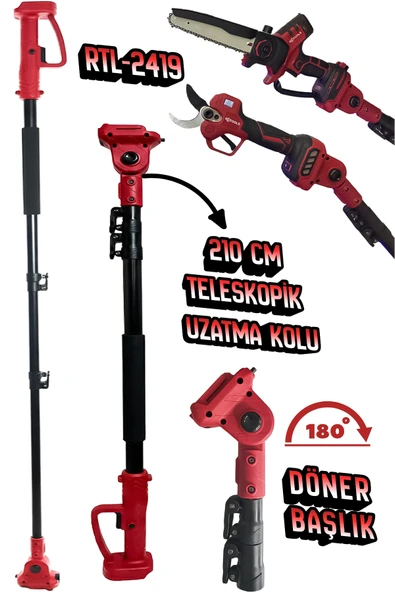 RETOOLS BORDO 210 CM TELESKOPİK UZATMA KOLU 210 CM ürün görseli 1