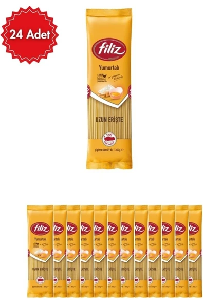 FİLİZ Yumurtalı Uzun Erişte Makarna x 24 Adet - Geleneksel Tat & Pratik Pişirme | Doyurucu Seçim ürün görseli 1