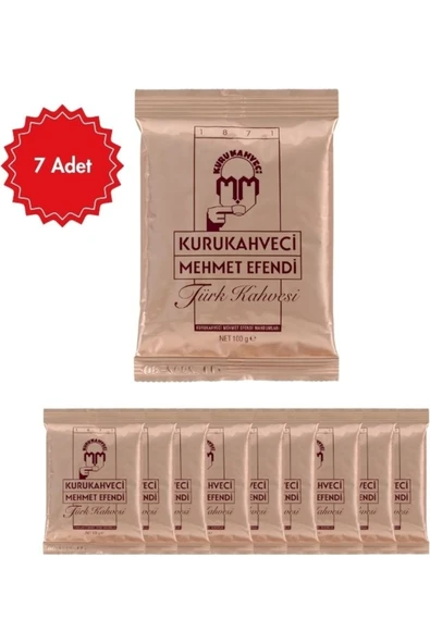 Araz et Kurukahveci Mehmet Efendi Türk Kahvesi 100 g x 7 Adet | Klasik Türk Kahvesi ürün görseli 1