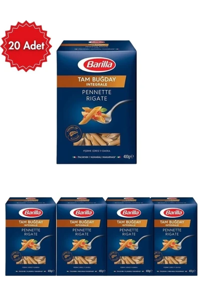 Barilla Tam Buğday Kalem Makarna 400 gr x 20 Adet | Yüksek Lifli & Sağlıklı Penne | Italyan Usulü ürün görseli 1