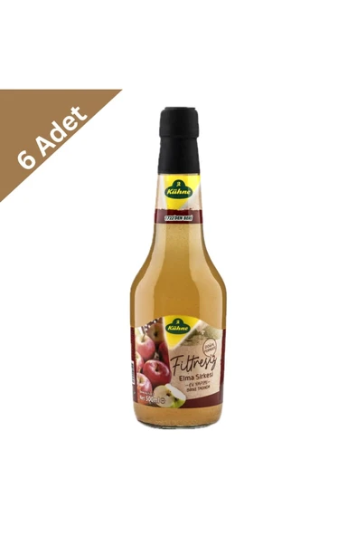 Kühne Filtresiz Elma Sirkesi 500 ml x 6 Adet ürün görseli 1