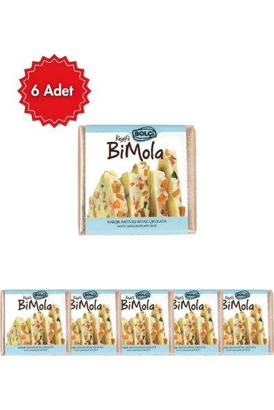 Biçen Market Bolçi Bimola Beyaz Çikolata Karışık Meyveli 70 gr 6’lı Avantaj Paketi ürün görseli 1