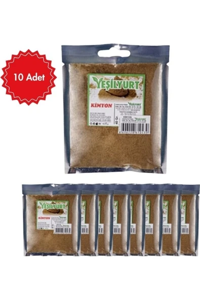 yeşilyurt Kimyon 40 G x 10 Adet | Doğal ve Katkısız Baharat | Et, Çorba ve Geleneksel Yemekler Için ürün görseli 1