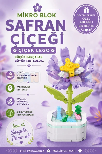 Mikro Blok Safran Çiçeği Çiçek Lego - Lego Setleri Mini Lego - Çiçek Lego - Blossom Çiçek Lego ürün görseli 1