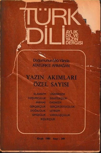 Türk Dili 349 Ocak 1981 Yazın Akımları Özel Sayısı ürün görseli 1