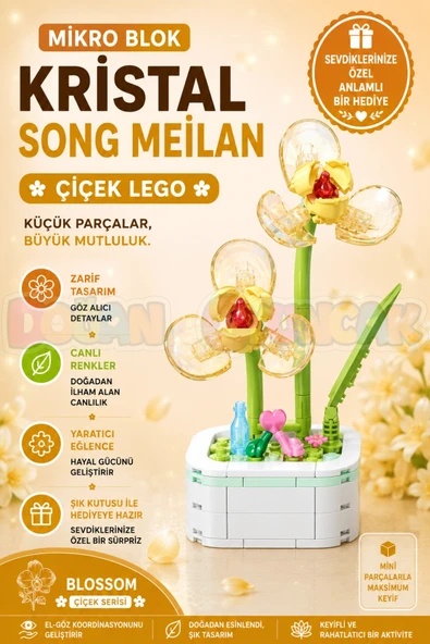 Mikro Blok Kristal Song Meilan Çiçek Lego - Lego Setleri Mini Lego - Çiçek Lego - Blossom Çiçek Lego ürün görseli 1