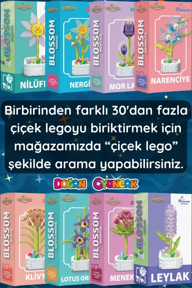 PTTAVM: Mikro Blok Pembe Gül Çiçek Lego - Lego Setleri Mini Lego