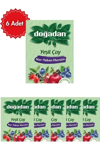 Doğadan Nar Yaban Mersinli Yeşil Poşet Çay x 6 Paket ürün görseli 1