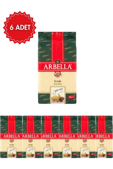 Arbella İrmik 500 g x 6 Adet | Tatlı ve Hamur İşi İçin | Kaliteli Buğday İrmiği ürün görseli 1