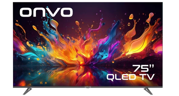 Onvo 75VQ90F3UA 4K Ultra HD 75" 190 Ekran Uydu Alıcılı Google Smart QLED TV ürün görseli 1