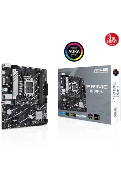 Asus Prime B760M-K Intel LGA1700 DDR5 Micro ATX Anakart Outlet ürün görseli 1