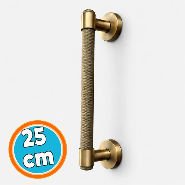 Antik Sarı Metalik Büyük Kapı Çekme Kolu 25 Cm Dış Mekan Cami Kapısı Uyumlu (1 Adet) ürün görseli 1