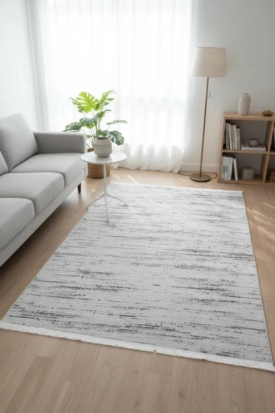 Yağmurser Lüx Yumuşak Dokulu Kaymaz Taban Halı Yolluk 3055 Gri ürün görseli 1