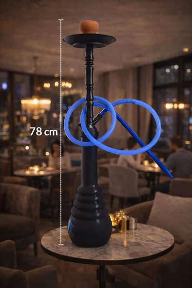 78 cm Büyük Boy Nargile Takımı | Cafe & Lounge Kullanımına Uygun | Kalın Cam Şişe, Tek Hortumlu ürün görseli 1