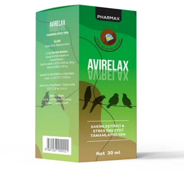 Pharmax Avirelax 30 ml Muhabbet Kuşu ve Papağanlar İçin Tüy Yolma ve Stres Önleyici Sakinleştirici ürün görseli 1
