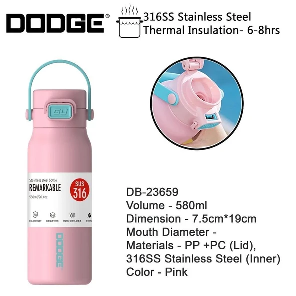Dodge Çelik Termos Matara 580Ml Mavi - Resim 6