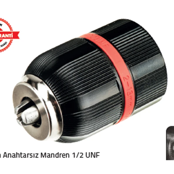 PLASTİK KİLİTLİ MANDREN (13 mm 1/2 x 20 UNF) ürün görseli 1