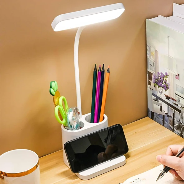 Mucit Home Masa Lambası Telefon Standlı Kademeli Ders Çalışma Okuma Işığı Gece Lambası ürün görseli 1