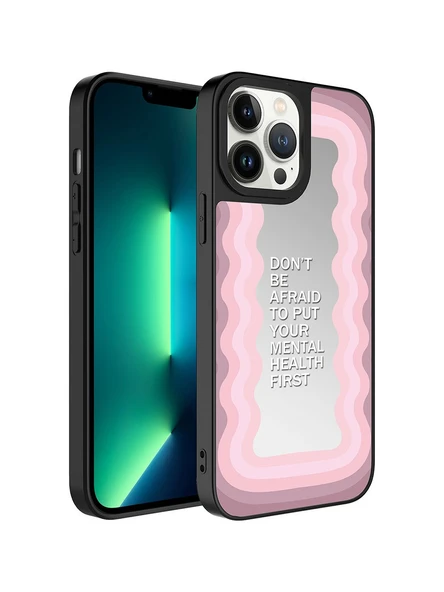 Zore Apple iPhone 13 Pro Kılıf Aynalı Desenli Kamera Korumalı Parlak Zore Mirror KAPAK-AYNA ürün görseli 1