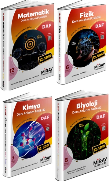 Miray 2024 12. Sınıf Matematik + Fizik + Kimya + Biyoloji Ders Anlatım Fasikülleri Seti 4 Kitap ürün görseli 1