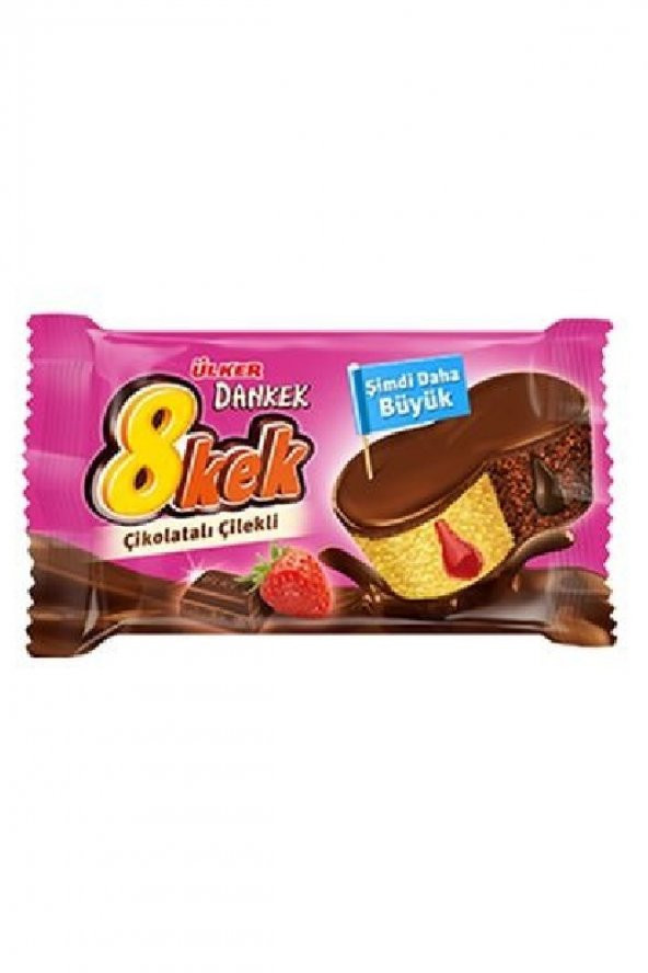 ÜLKER Dankek Çikolata Çilekli 8 Kek 55 gr ürün görseli 1
