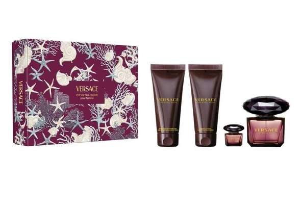 Versace Crystal Noır Pour Femme 4 Lü Set 90ml E D Parfüm+5ml Edp+100ml Body Lotıon+100ml Shower Gel ürün görseli 1