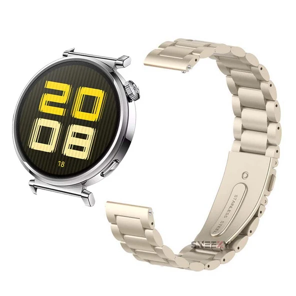 Huawei Watch Gt5 41mm İle Uyumlu Ironweft Paslanmaz Döküm Çelik Metal Kordon  Starlight ürün görseli 1