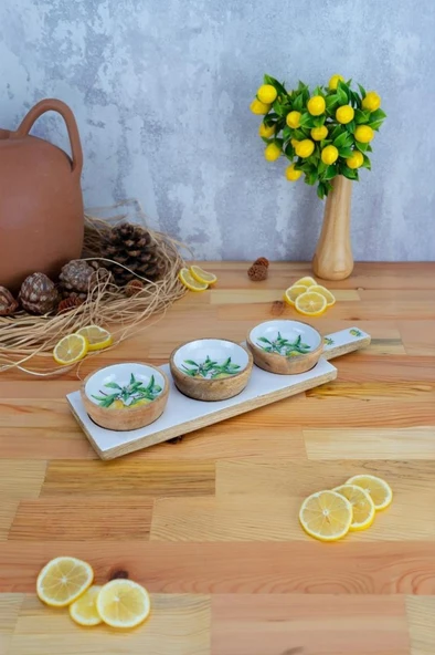 Bambum Kangura - Mango Ağacı 4 Parça Çerezlik Sunumluk Limon Desen ürün görseli 1