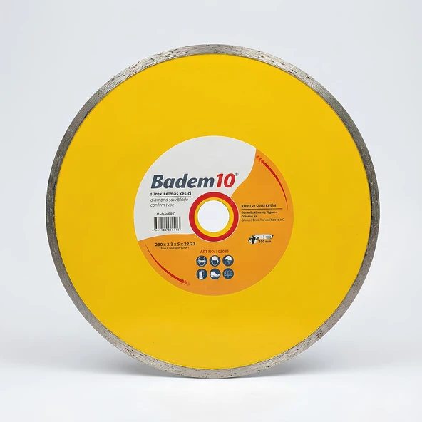 Elmas Kesici Disk 230 mm Kuru ve Sulu Kesim 22.23 mm Mermer 1Seramik Tuğla Kesimi İçin Uygun ürün görseli 1