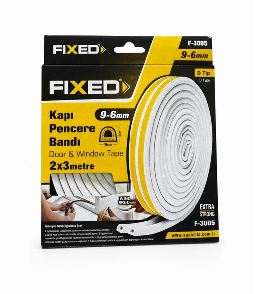 Fıxed Kapı ve Pencere Izolasyon Bandı Beyaz 2x3mt - Resim 2