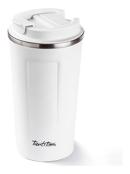 Tantitoni 001-01-BEYAZ COFFEE YAZILI PASLANMAZ ÇELİK TERMOS BARDAK 500ML ürün görseli 1