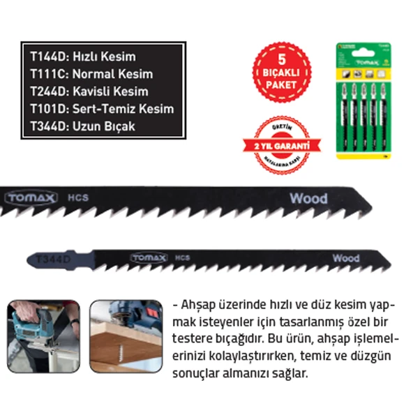DEKUPAJ AĞZI BIÇAĞI 5 Lİ PK T:111/C NORMAL (5x5 25 Adet) ürün görseli 1