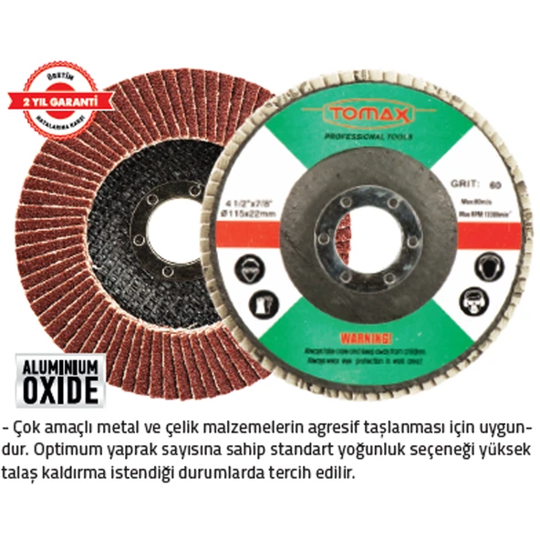 FLAP DİSK ZIMPARA 180 x 40 KUM (5 Adet) ürün görseli 1