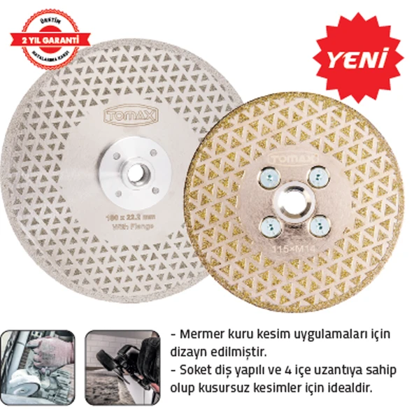 ELEKTROLİZE ELMAS KESİCİ 180 x 22,2 mm (FLANŞLI) ürün görseli 1